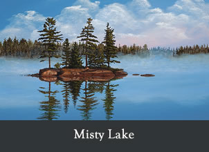 misty lake